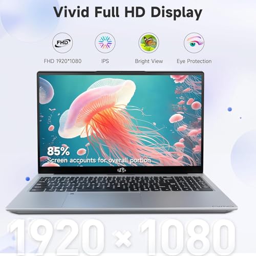 15.6" IPS FHD Laptop, Intel 6 Core i3, 8GB RAM 256GB SSD, Backlit Keyboard, Fingerprint, Win 11 N234426