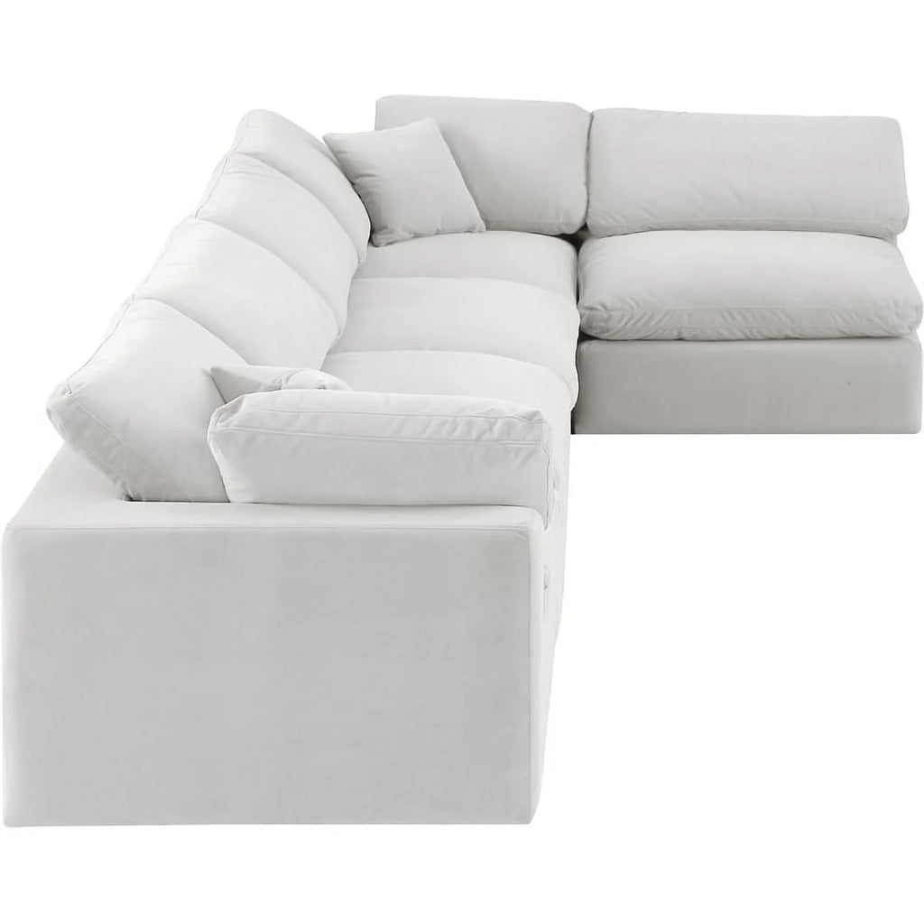 Cream Velvet Modular Sectional C1935