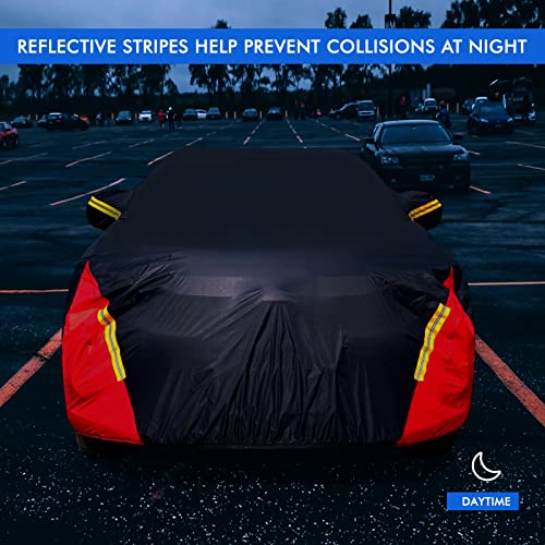 Waterproof All Weather Car Cover for Sedan, 6 Layers Outdoor Protection E560688