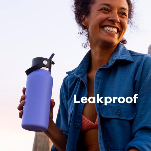 Wide Mouth insulated stainless steel water bottle with leakproof straw lid N453