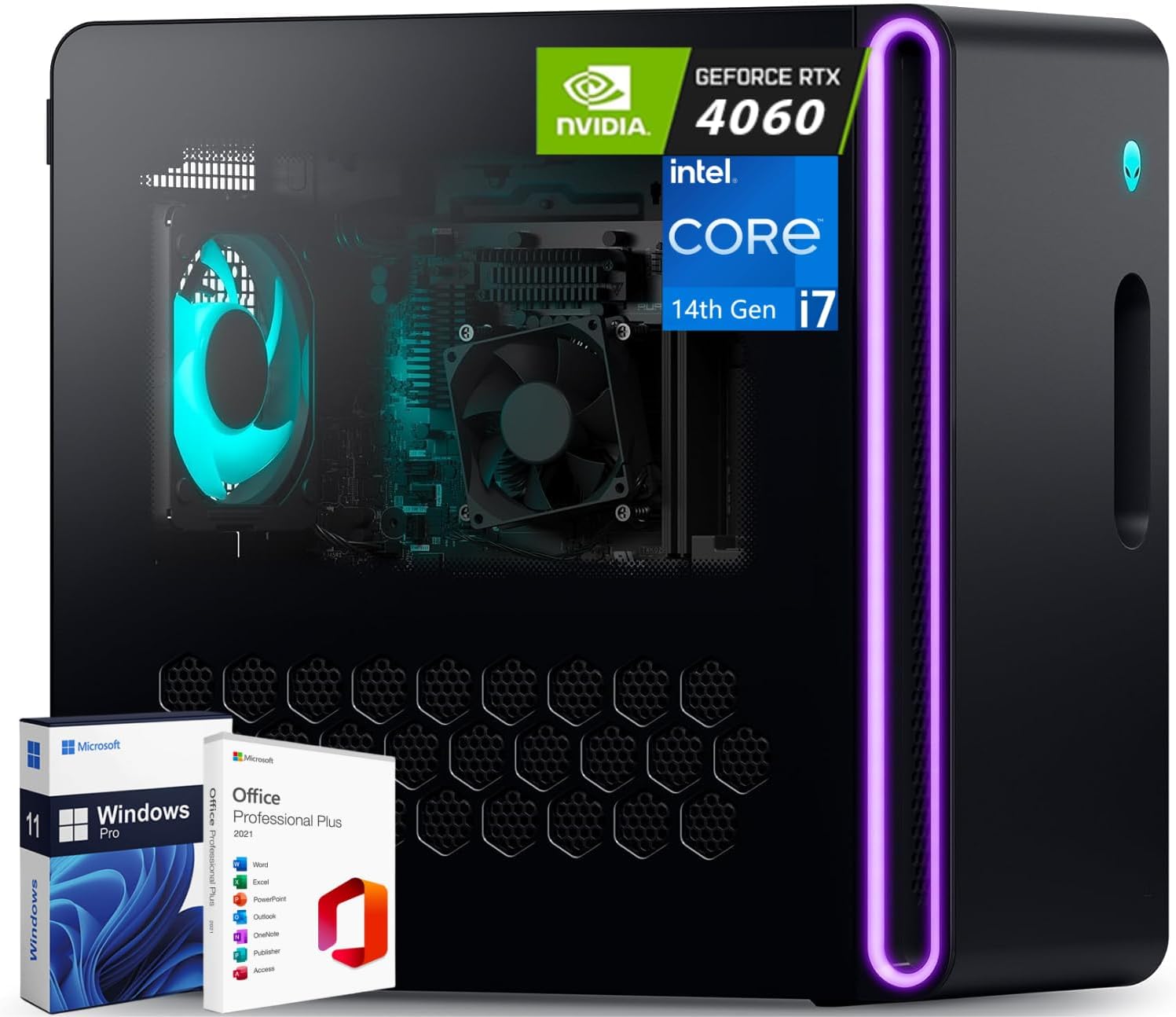 Alienware Aurora R16 Gaming Desktop 2024 Newest, 14th Gen Intel 20-core i7-14700F, GeForce RTX 4060 8GB GDDR6,16GB DDR5, 1TB SSD, 2TB HDD, Wi-Fi 6E, Windows 11 Pro & Microsoft Office Lifetime License