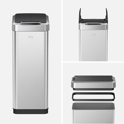 Touchless Motion Sensor Trash Can, 13.2 Gallon, Brushed Stainless Steel K748461