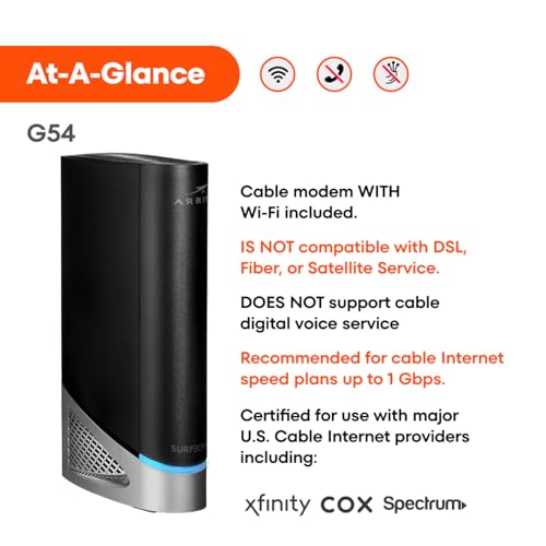 Cable Modem DOCSIS 3.1 Gigabit, 4 OFDM Channels T781198