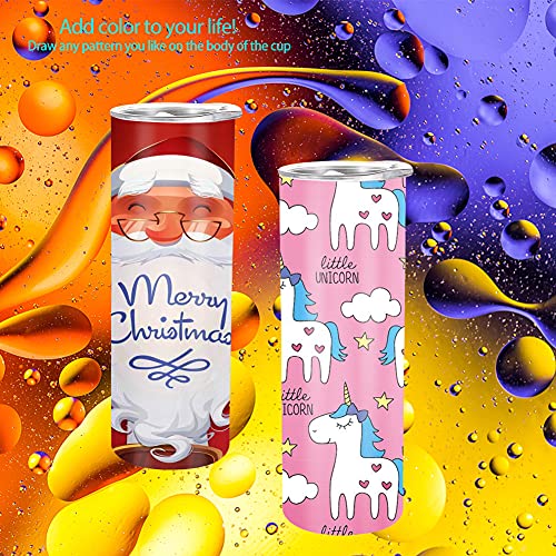 20oz Sublimation Tumblers Bulk with Shrink Wrap Films and Straws T387584