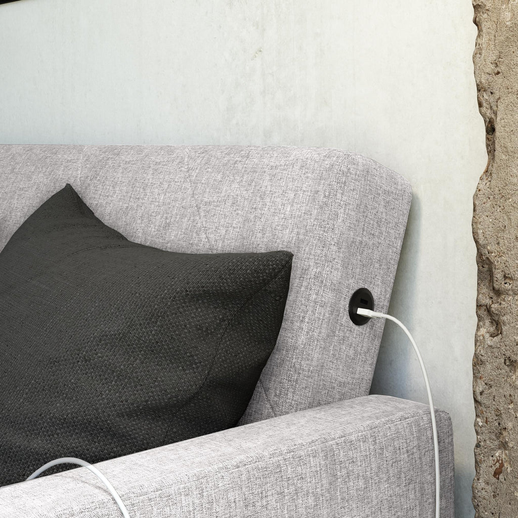 Convertible Sofa Bed with USB Port, Light Gray T950