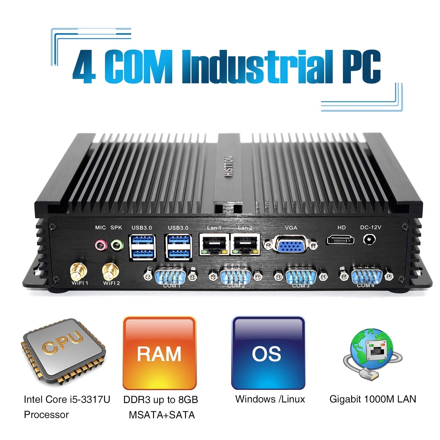 Fanless Mini PC Desktop with Intel Core i5, 8GB RAM, 512GB SSD D89294
