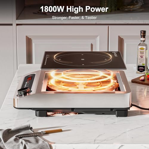 Induction Cooktop, 1800W Portable Burner with Timer S297