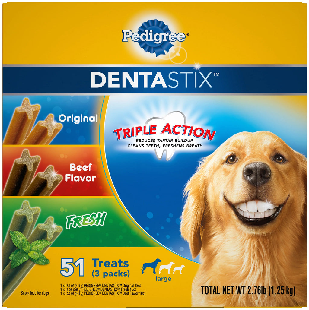 Dental Treat for Dogs, Beef, Chicken & Mint Flavor, 51 Count R1823