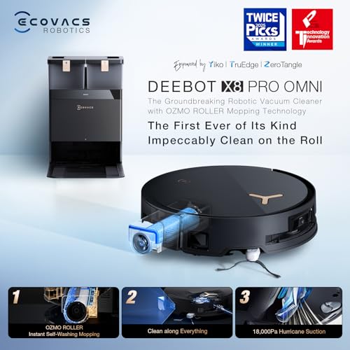 Robot Vacuum and Mop, 18500Pa Suction, Auto-Lift, Self-Emptying X838