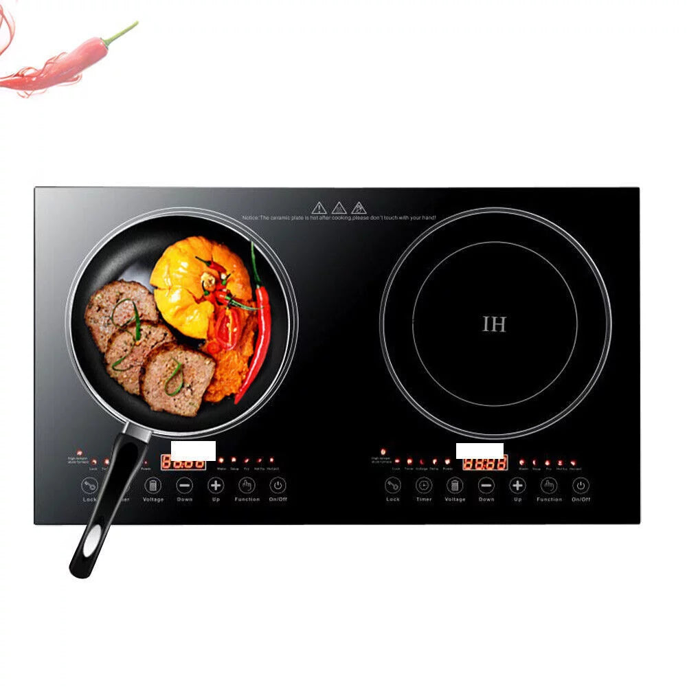 Portable Electric Induction Cooktop, 2-Burner Tempered Glass, 2400W Z9312
