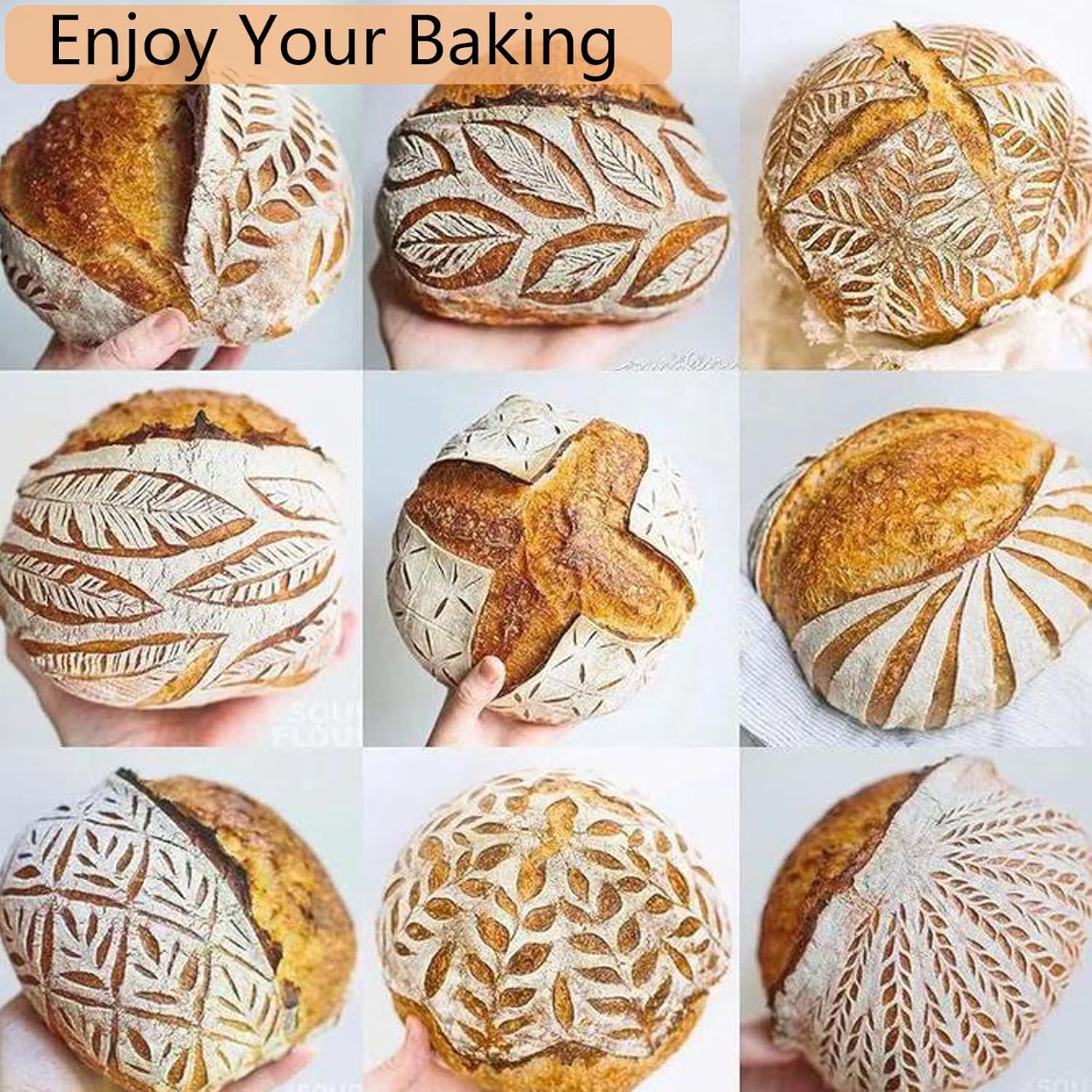 Bread Proofing Basket Kit with Linen Liners and Dough Scraper Z680390