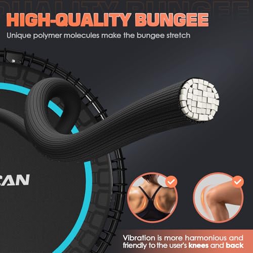 Foldable Mini Trampoline with Adjustable Foam Handle for Indoor Workout M8038