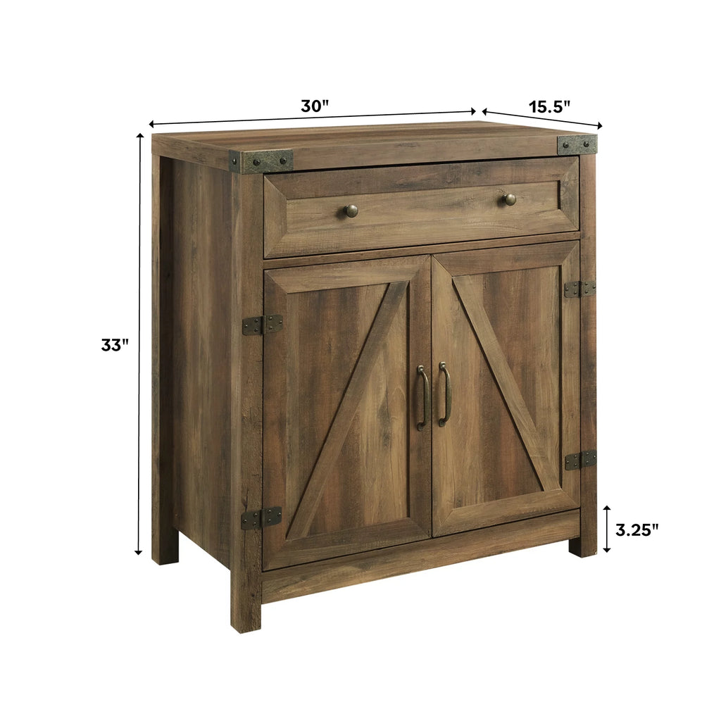 Farmhouse Barn Door Accent Cabinet, Reclaimed Barnwood I4596