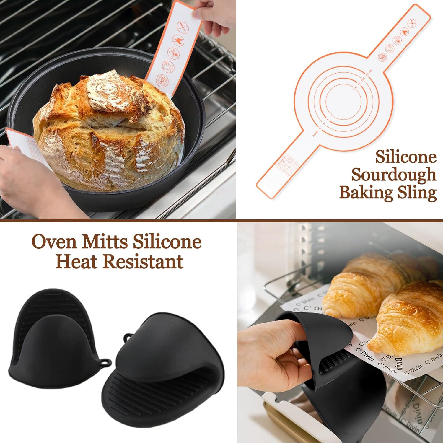 Sourdough Bread Proofing Basket Set with Bread Making Supplies A965