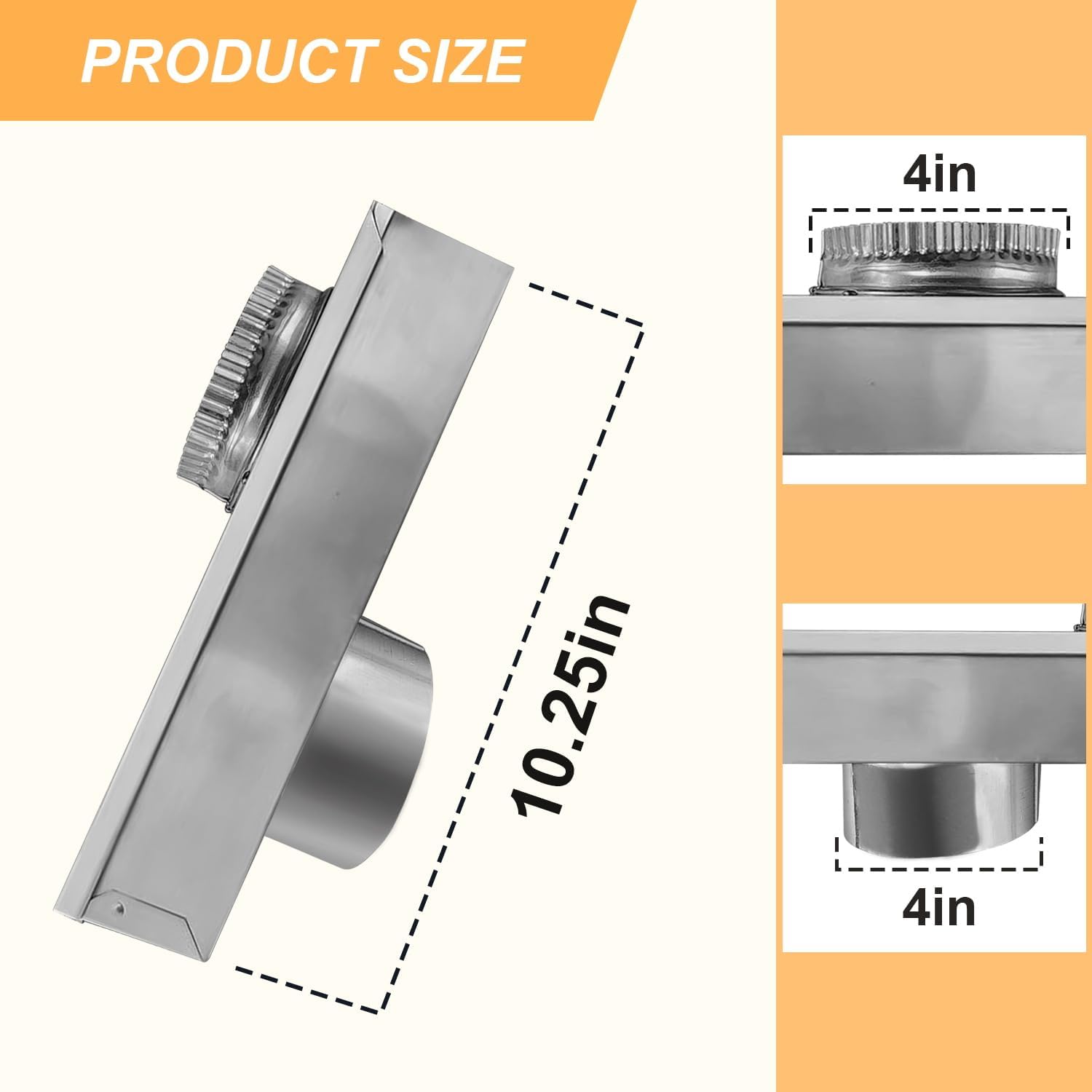Dryer Vent Periscope, Adjustable 0-5" Length, Aluminum Y4926