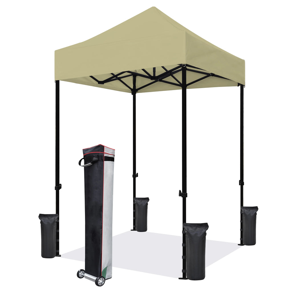Eurmax 5x5 Pop up Canopy Outdoor Heavy Duty Tent,Sandy