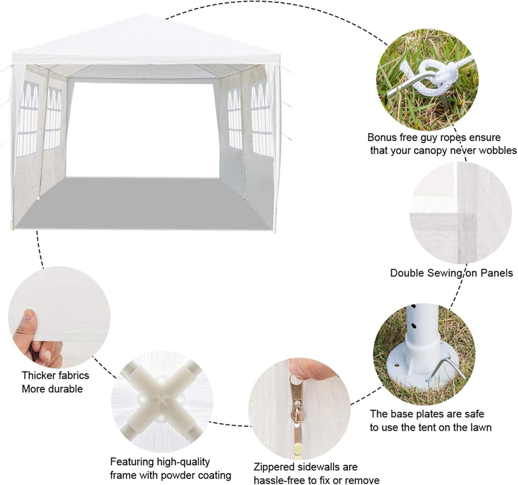 Outdoor Party Tent with Sidewalls and Windows, 10x20 U13894