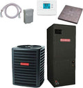 Goodman 3 TON 14 SEER Heat Pump Bundle (GSZ140361 ARUF37D14)+Accessories - Whip, Disconnect, Condenser pad and Thermostat