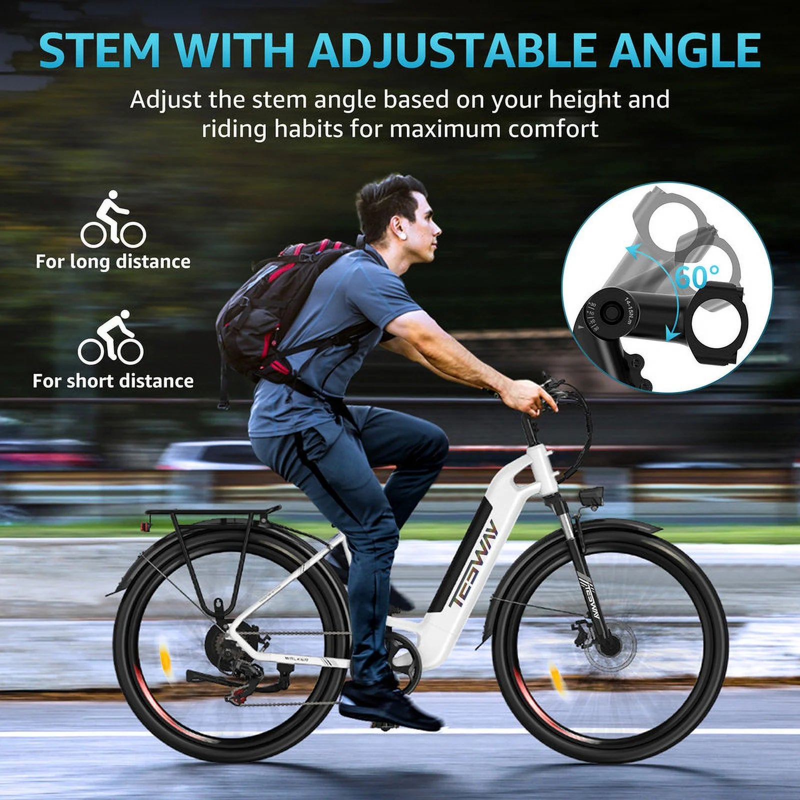 27.5" Electric Bike 500W 48V 12AH Step-Thru City E-Bike for Adults L870967