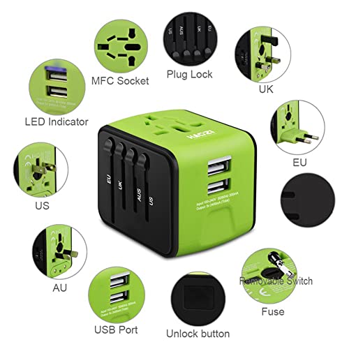 Universal Travel Adapter with USB and Type C, UK/US/AUS/EU Plugs C109979