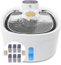 love qing di-cat Water Dispenser, 2.6L/85oz Automatic Dog Water Dispenser, Stainless Steel Tray, Silent Pump, Battery Powered with Motion Sensor, BPA Free Pet Water Dispenser with 6 Filters