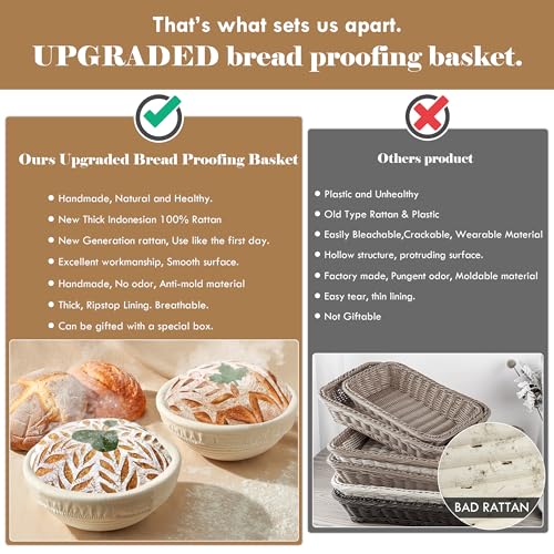 Oval Banneton Bread Proofing Basket Set of 2 Y4305