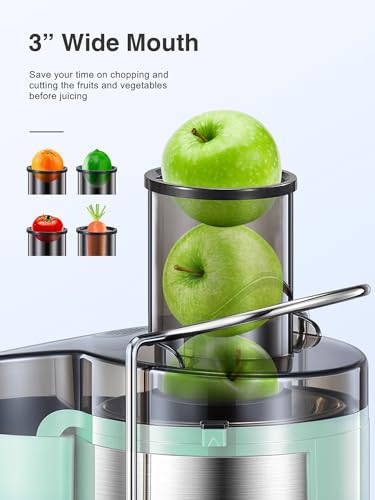 Juicer Machine, 800W Centrifugal Extractor with Wide Mouth Feed Chute, Stainless Steel, BPA-free V753