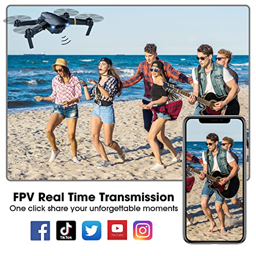 Foldable Camera Drone for Adults Kids, 1080P FPV, 2 Batteries J186818