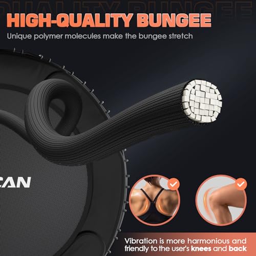 Foldable Mini Trampoline with Adjustable Foam Handle for Indoor Workout M8038