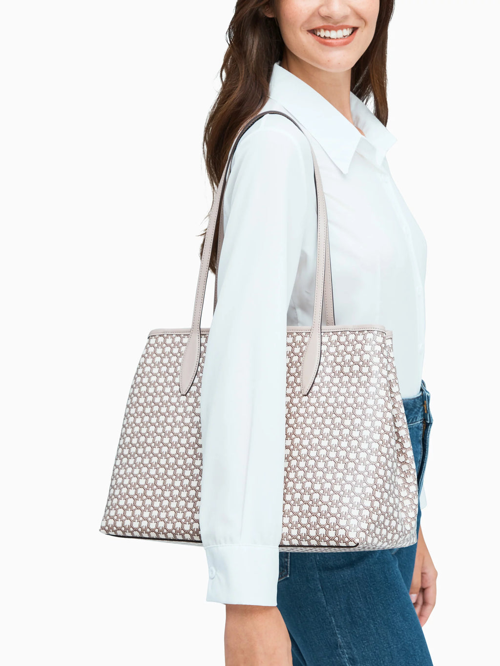 White Multi Spade Link Tote E8026