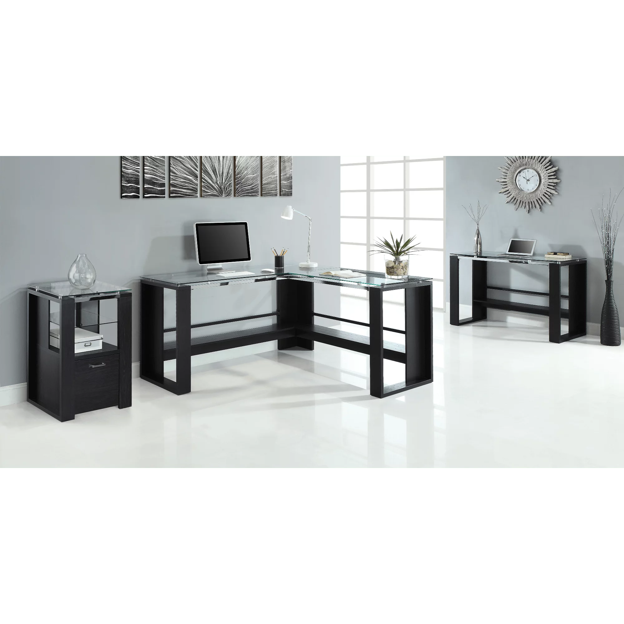 L-Shape Corner Desk, Espresso Q5110