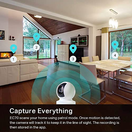 Indoor Pan/Tilt Smart Security Camera, 1080p HD with Night Vision and Motion Detection C1819