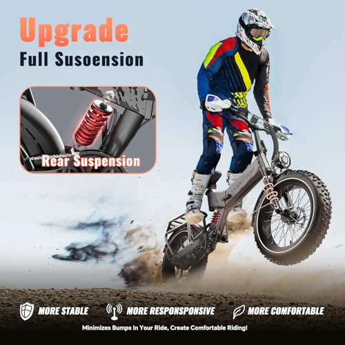 Folding Electric Bike for Adults Full Suspension, 20" Fat Tire D6225