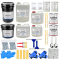 Garage Floor Epoxy Kit - 28-Pc 2 Part - 900 Sq. Ft - LT Gray, Industrial Grade Epoxy Coating Kit - Basements, Workshops, Contractors, Automotive, Storage, Retail Shops