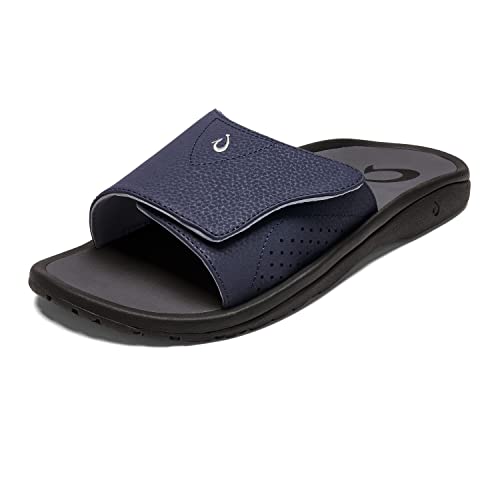 OluKai Nalu Men's Slide Sandals, Water Resistant & Quick-Dry Beach Shoes, Fully Adjustable Strap & Comfort Fit, Wet Grip Rubber Soles