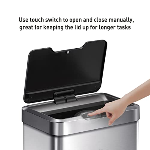 Touchless Motion Sensor Trash Can, 13.2 Gallon, Brushed Stainless Steel K748461