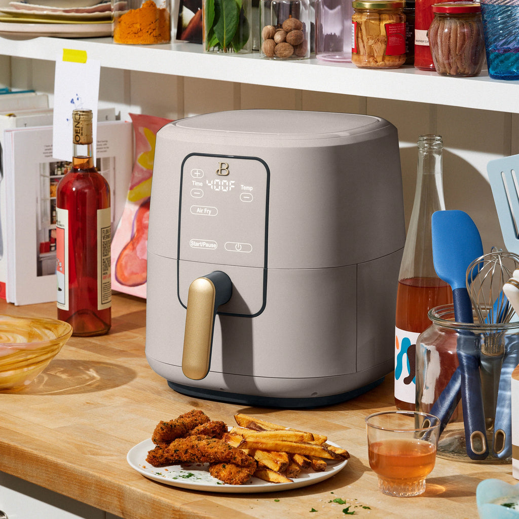 6 Qt Air Fryer with Touch Display, Porcini Taupe T436
