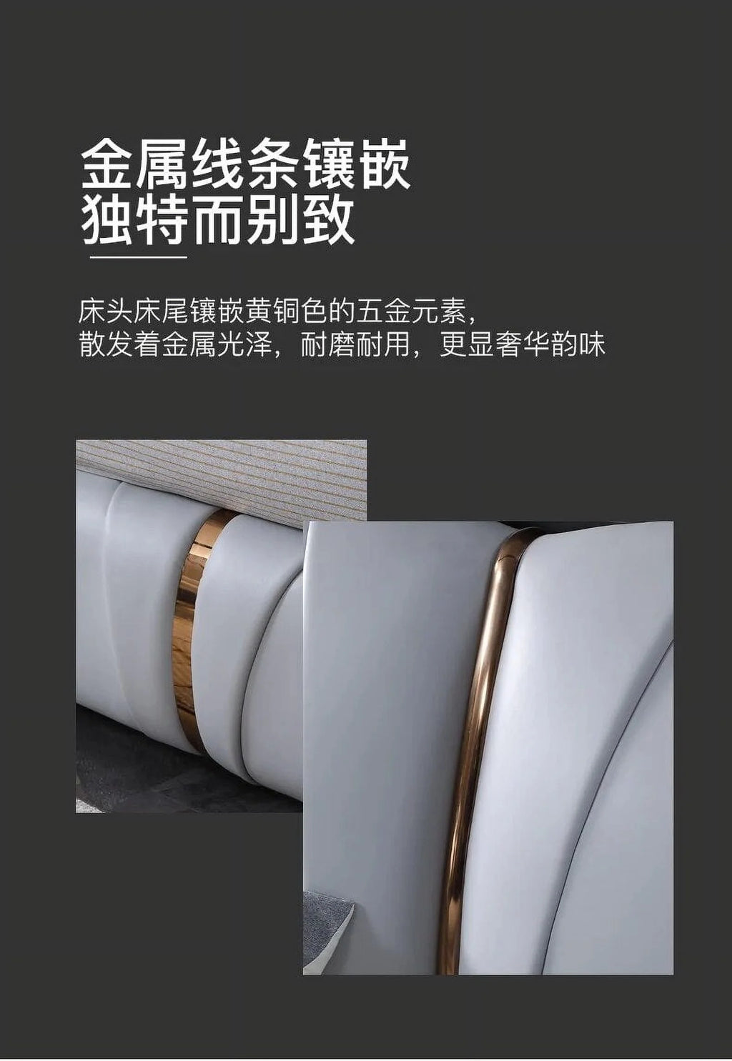 Soft cow leather bed for bedroom I18160