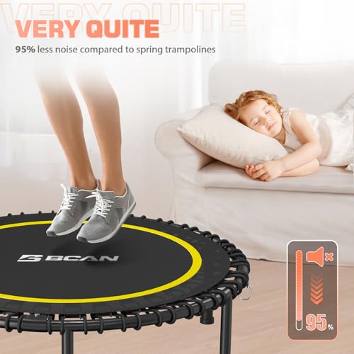 Foldable Mini Trampoline with Adjustable Foam Handle for Indoor Workout M8038