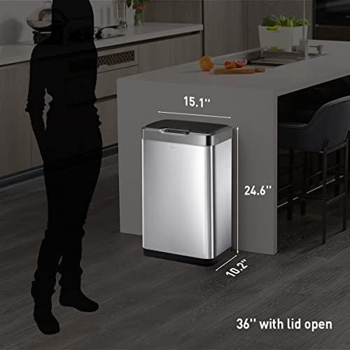 Touchless Motion Sensor Trash Can, 13.2 Gallon, Brushed Stainless Steel K748461