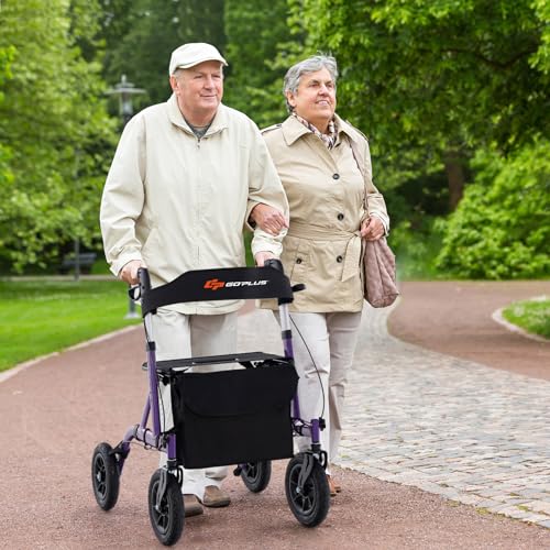 Rollator Walker for Seniors with Seat, Foldable, All Terrain Pneumatic Wheels S236935