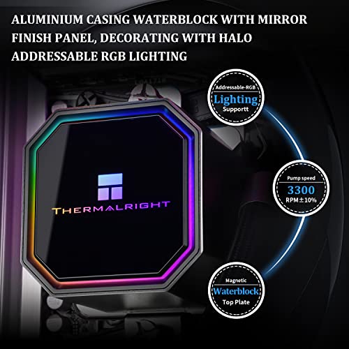 AIO Liquid CPU Cooler, 240mm Radiator, 2×120mm PWM Fans O84849