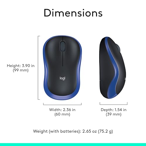 Wireless Mouse, 2.4GHz with USB Receiver, 12-Month Battery Life O87248