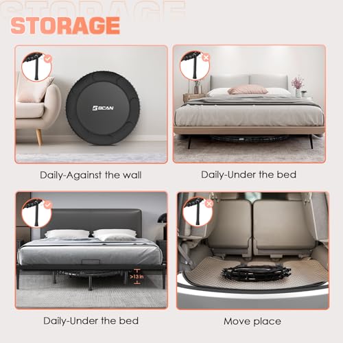Foldable Mini Trampoline for Adults with Durable Bungees V5441