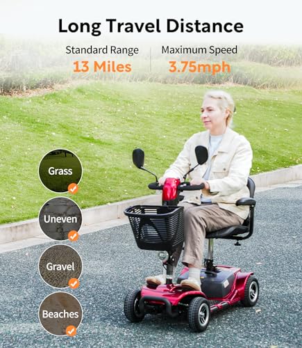 Mobility Scooter for Adults, All Terrain 4 Wheel Electric Scooter with Seat L895163