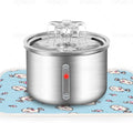 Cat Water Fountain Stainless Steel，Pet Water Fountain,67oz/2L Dog Water Dispenser，Automatic Pet Water Fountain with Ultra Quiet Pump and Water Level Window for Cats,Dogs, Multiple Pets (Silver)