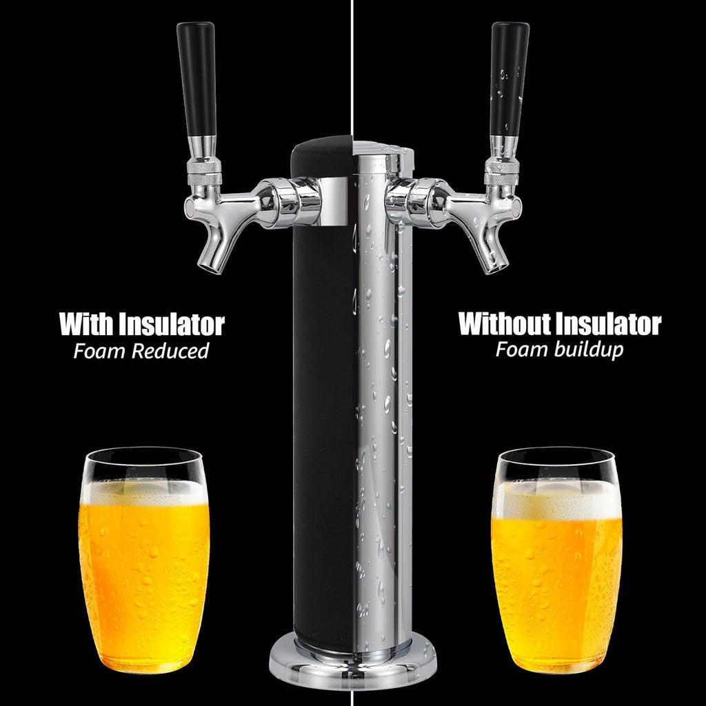 Beer Tower Insulator Cover for Double Tap Draft Tower, Reduces Condensation F9322