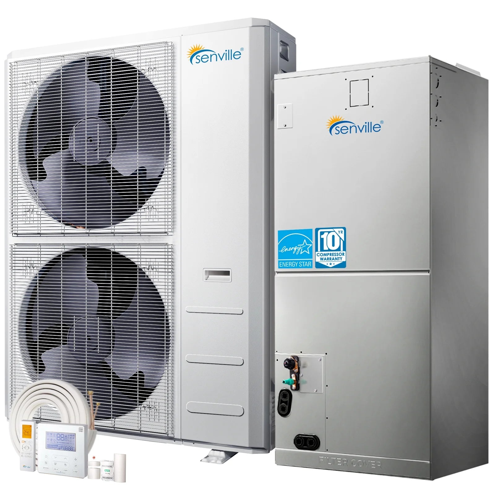 Senville 3 Ton Central Air Conditioner Heat Pump Split System, 36,000 BTU, Inverter, Variable Speed, 208/230V 36000 BTU