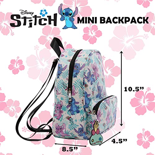 Mini Backpack Purse with Allover Print, 10.5 Inch, Faux Leather U4052