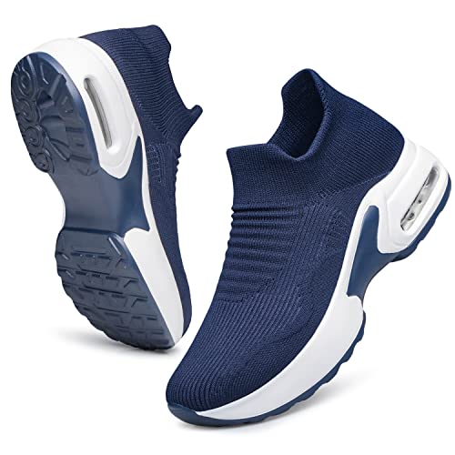 Raoendis Womens Walking Shoes - Sock Sneakers Daily Casual Shoes Slip on Comfortable Nursing Work Shoes